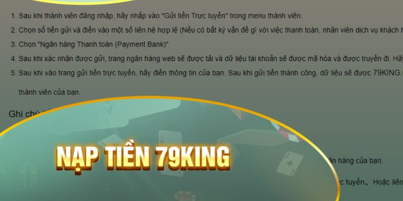 Cách nạp tiền qua ngân hàng